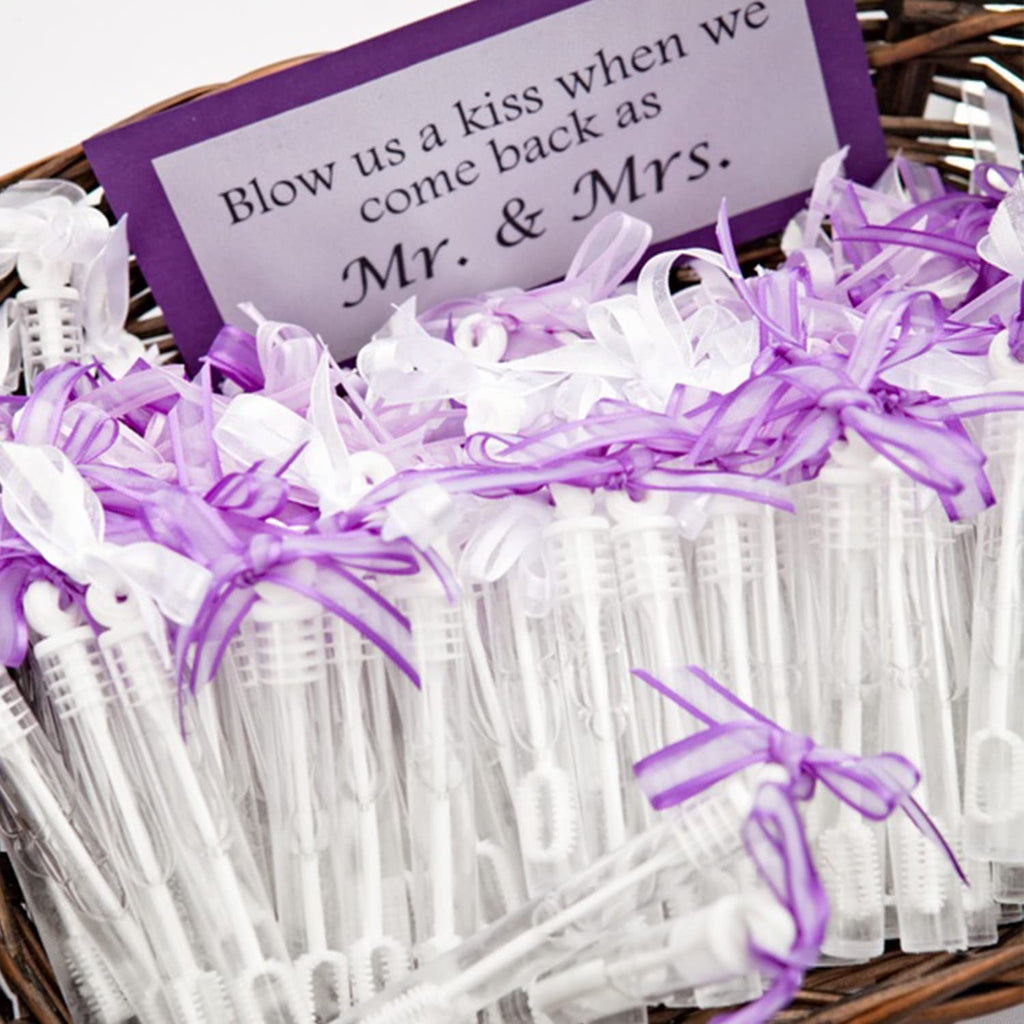 Uzoxlsn 200 Pack Mini Bubble Wands White - Wedding Supplies, Party Favors & Gifts Bulk