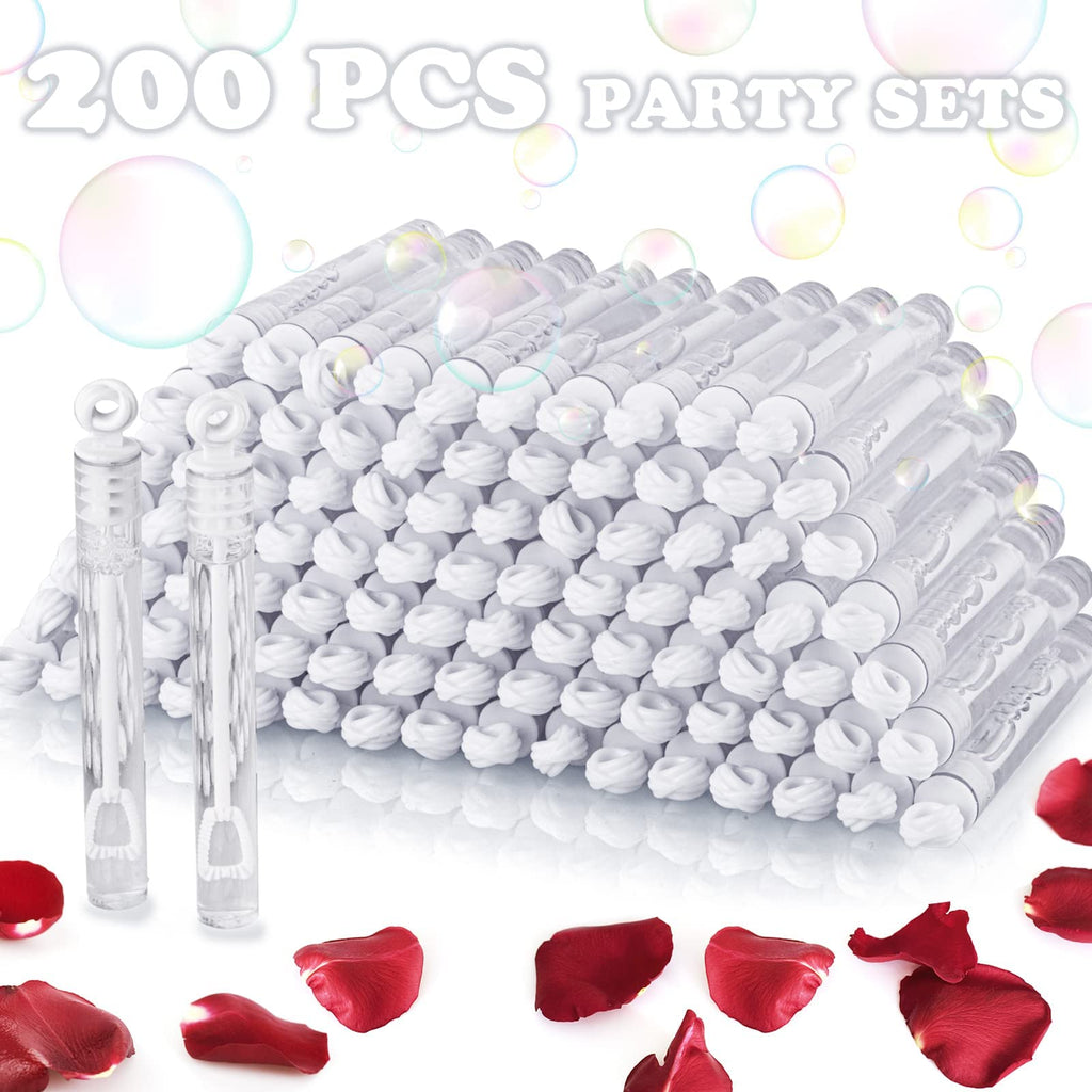 Uzoxlsn 200 Pack Mini Bubble Wands White - Wedding Supplies, Party Favors & Gifts Bulk