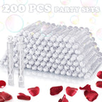 Uzoxlsn 200 Pack Mini Bubble Wands White - Wedding Supplies, Party Favors & Gifts Bulk