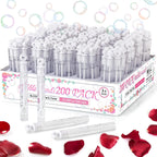 Uzoxlsn 200 Pack Mini Bubble Wands White - Wedding Supplies, Party Favors & Gifts Bulk