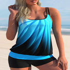 Plus Size Womens Ruffle Tankini Shorts Set Swimming Costume Swimsuit Swim Dress