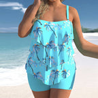 Plus Size Womens Ruffle Tankini Shorts Set Swimming Costume Swimsuit Swim Dress
