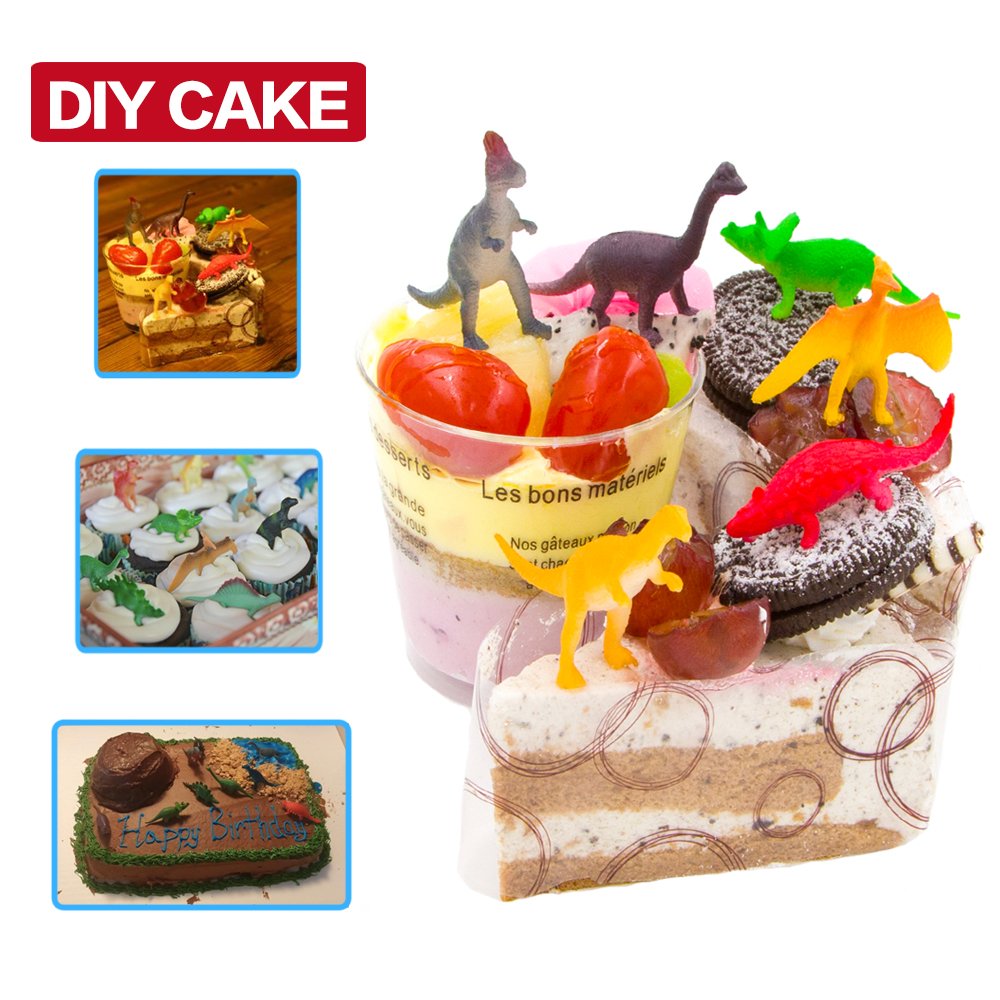 ValeforToy 82-Piece Mini Dinosaur Set - Party Favors & Cupcake Toppers