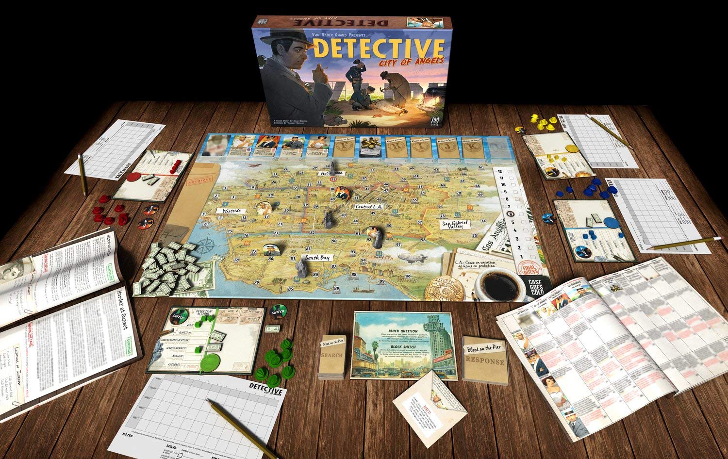 Van Ryder Games Detective City of Angels Board Game | 1-5 Players, 30-150 Min, Ages 14+