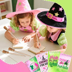 Vanblue 72Pcs Pink & Green Witch Party Favors – Star Wands, Glasses & More