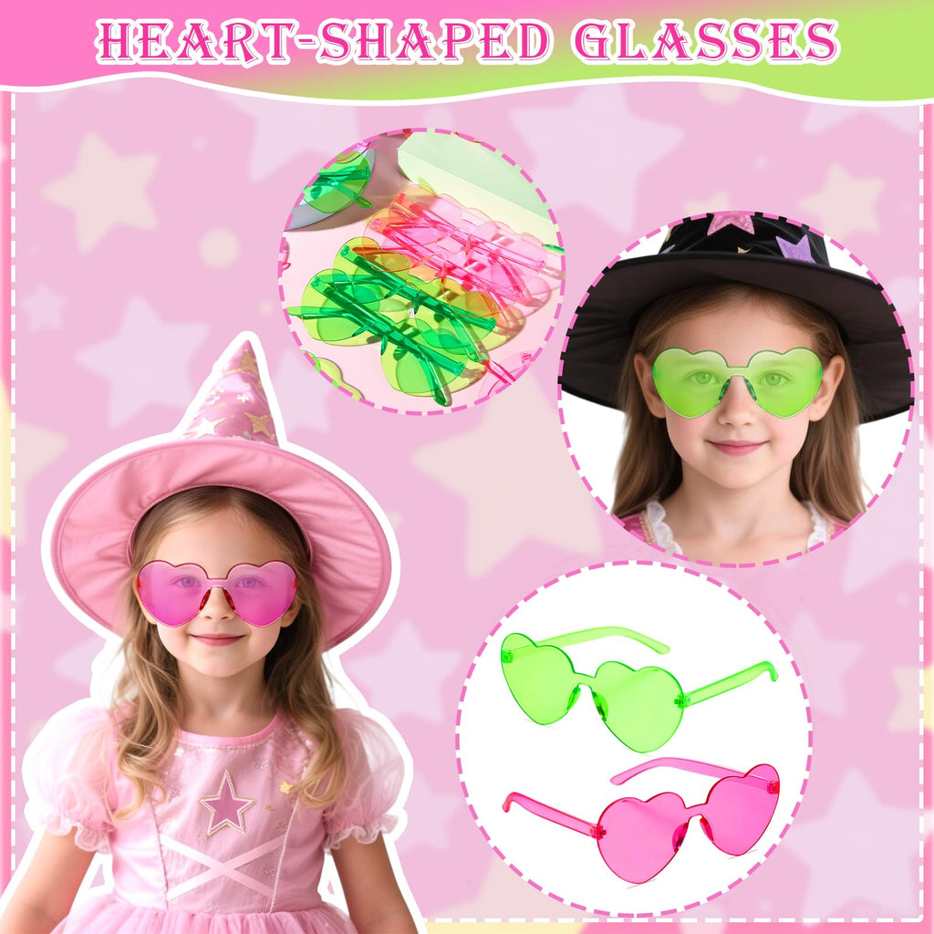 Vanblue 72Pcs Pink & Green Witch Party Favors – Star Wands, Glasses & More