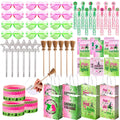 Vanblue 72Pcs Pink & Green Witch Party Favors – Star Wands, Glasses & More