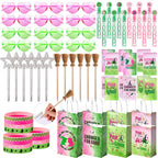 Vanblue 72Pcs Pink & Green Witch Party Favors – Star Wands, Glasses & More