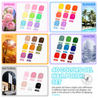 VANREESA 84-Piece Gel Nail Polish Kit with UV Lamp and Almond Nail Tips – 40 All‑Season Colors for Beginners