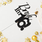 Varpotle Bruh I’m 16 Cake Topper – Black Glitter 16th Birthday Decorations for Teens