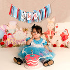 VAVAYAO Alice in Wonderland One High Chair Banner – 1st Birthday Decorations