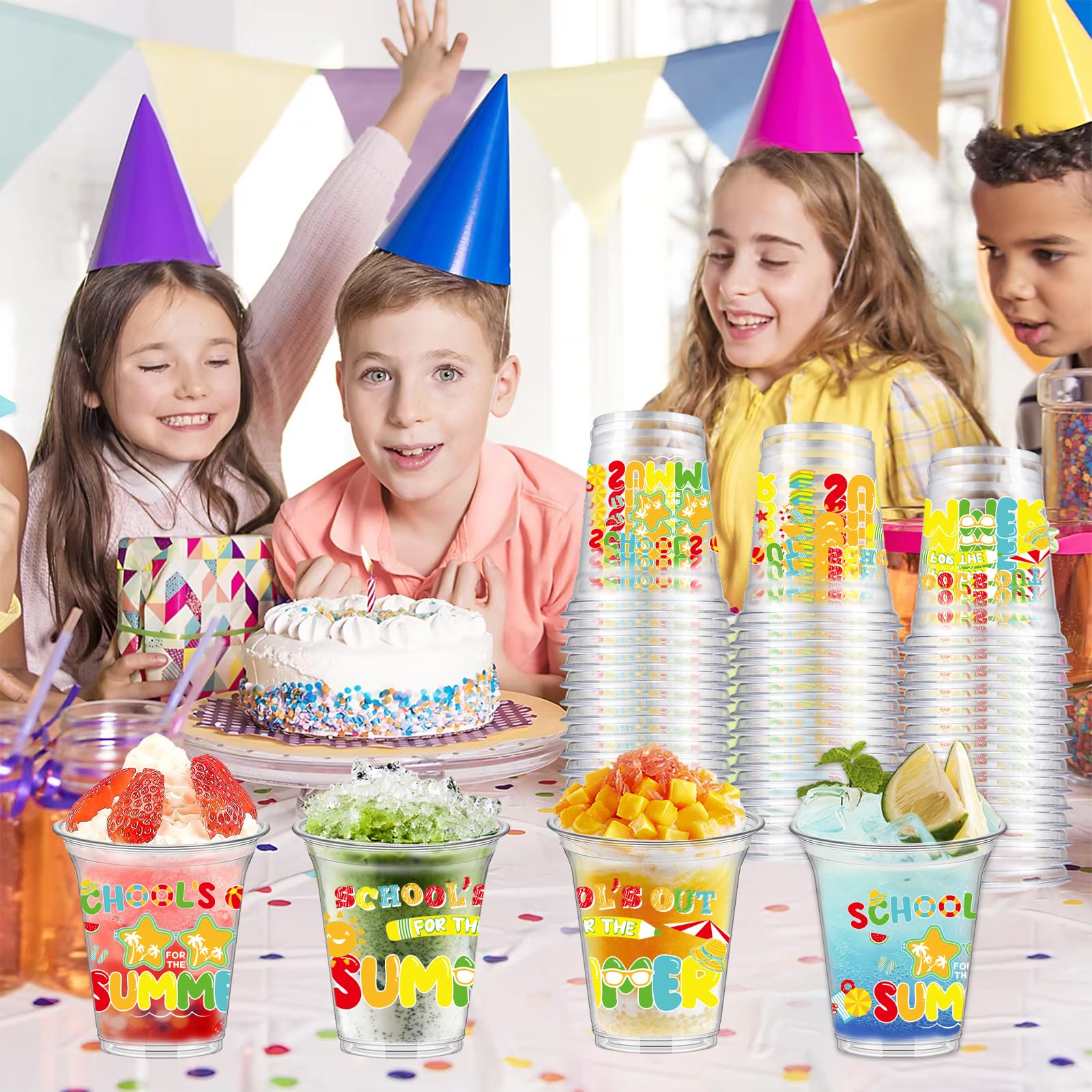 VDESFUEBY 40Pcs School's Out for Summer Party Cups – 12oz Disposable Cups for End-of-Year Celebrations
