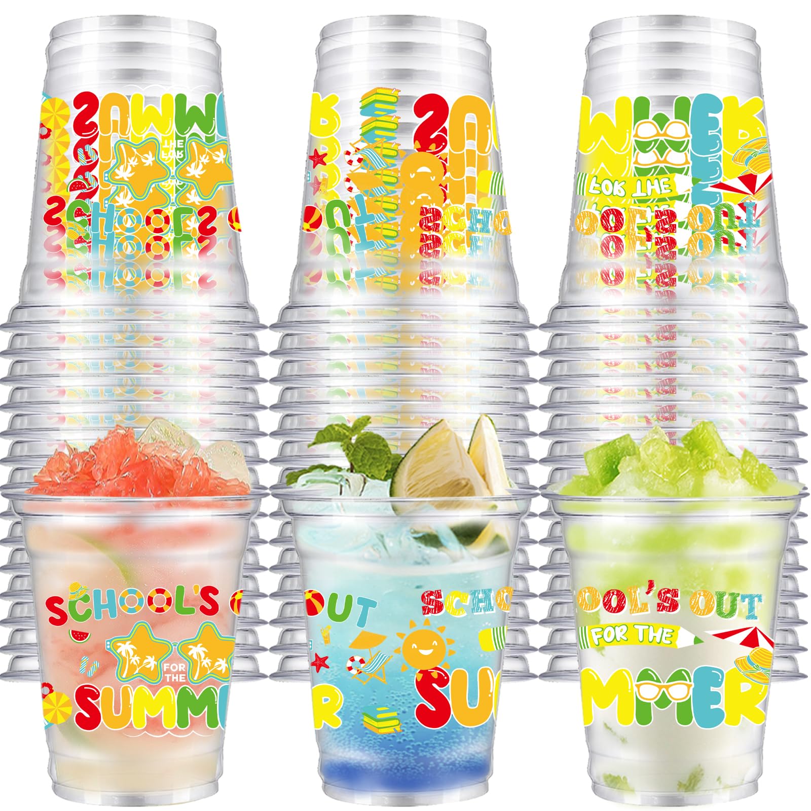 VDESFUEBY 40Pcs School's Out for Summer Party Cups – 12oz Disposable Cups for End-of-Year Celebrations