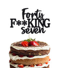 Veegood Happy 47th Birthday Cake Topper – Black Glitter, 7.3in, Eco-Friendly, For Men & Women