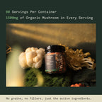 Mushroom Supplement with Lions Mane, Chaga & Cordyceps – USDA Organic, Vegan, 120 Caps (2-Month Supply)