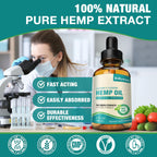 Hemp Oil High Potency - 3 Pack Maximum Strength Organic Hemp Drops for Adults | Natural Relax & Good Mood | Vegan Tincture