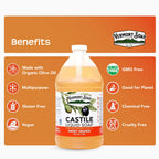 Vermont Pure Castile Soap Orange – Gentle Organic Body Wash & Oily Hair Shampoo (64 oz) | Vermont Soap