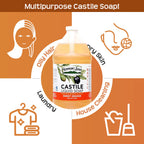 Vermont Pure Castile Soap Orange – Gentle Organic Body Wash & Oily Hair Shampoo (64 oz) | Vermont Soap