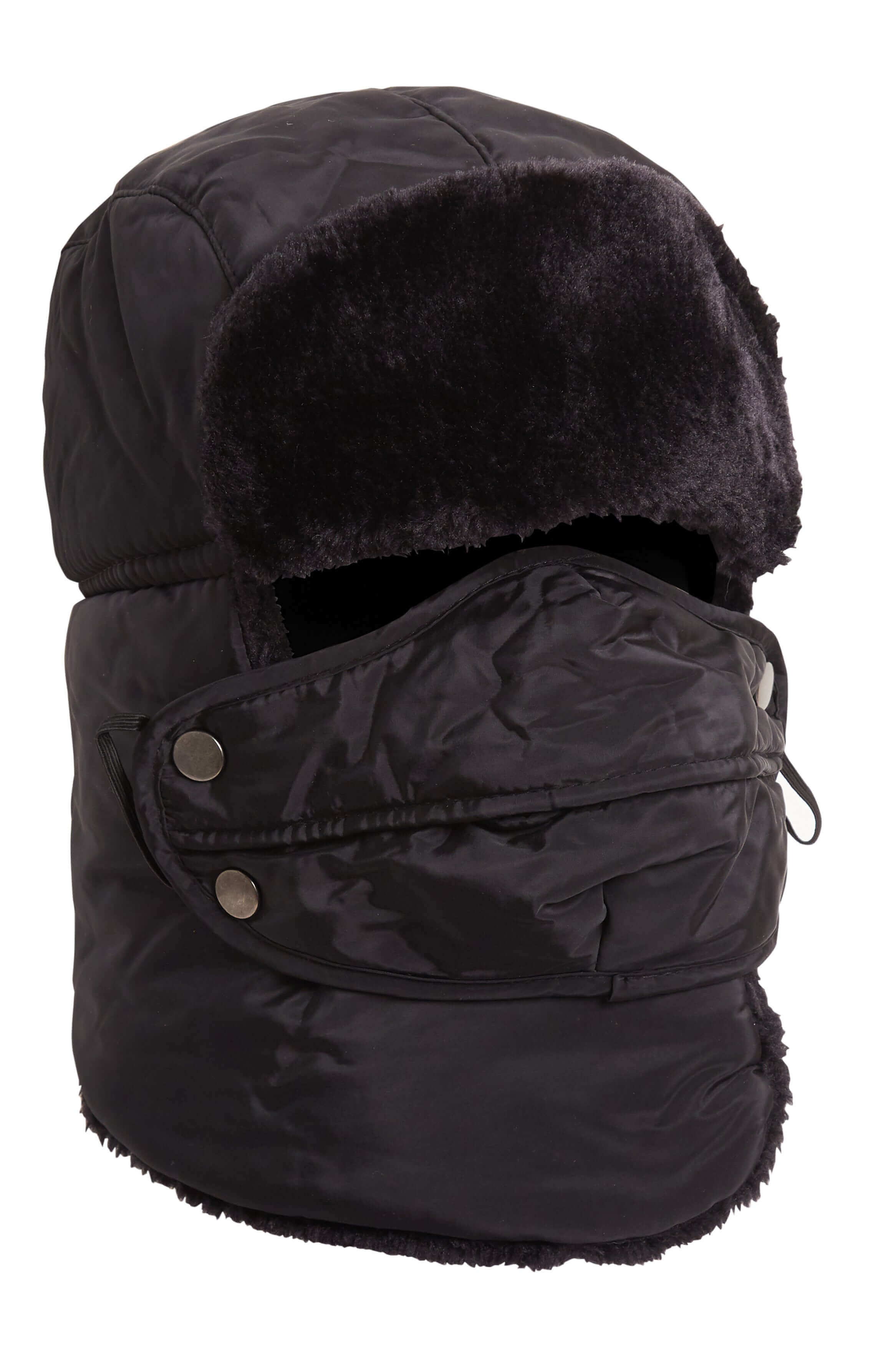 Heatwave Thermalwear 3 In 1 Trapper Hat With Removable Face Cover Fur Lined Showerproof