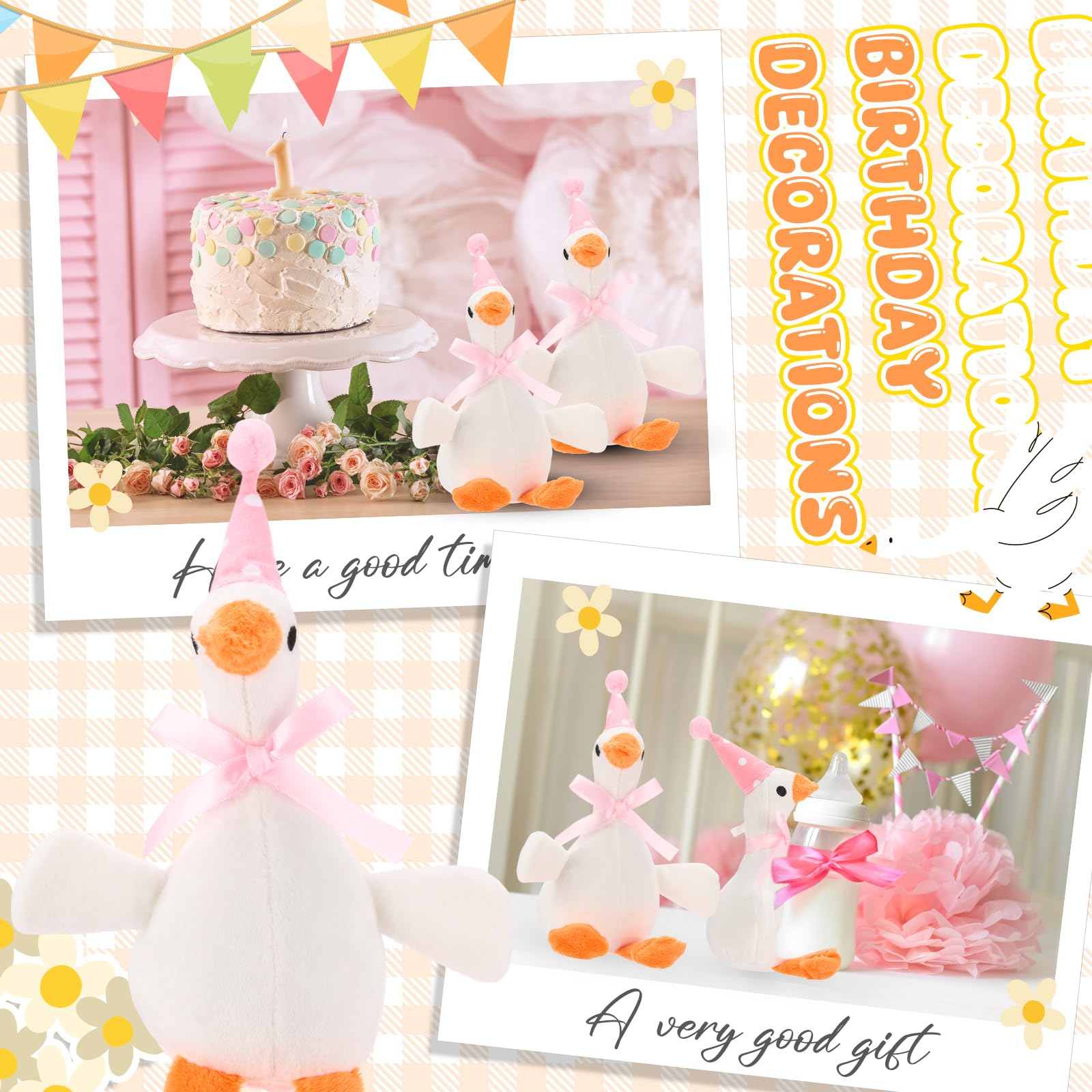 Vertintong 12 Pcs Silly Goose Plush - 8 Inch Soft Goose Birthday Decorations and Party Favors