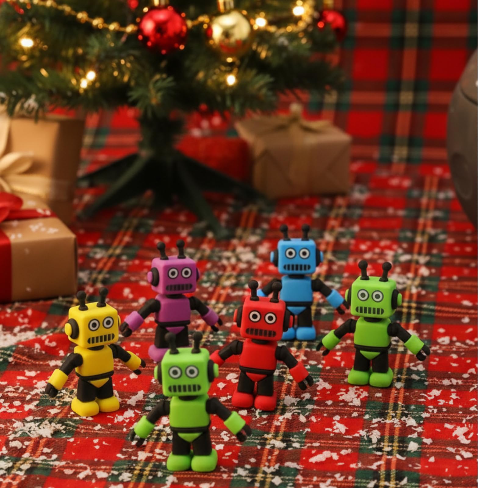 Vertintong 25-Piece Colorful Mini Robot Figures | Party Favors, Cake Toppers & DIY Decor