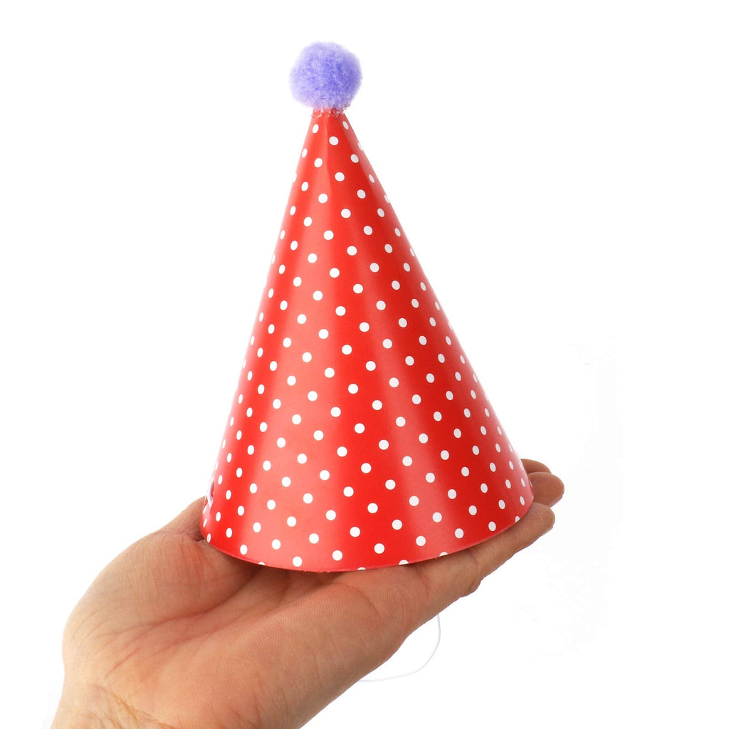 Vesil Party Hats for Kids – DIY Mini Cone & Crown Set with Pom Poms, Rainbow Colors