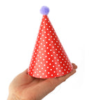Vesil Party Hats for Kids – DIY Mini Cone & Crown Set with Pom Poms, Rainbow Colors