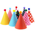 Vesil Party Hats for Kids – DIY Mini Cone & Crown Set with Pom Poms, Rainbow Colors
