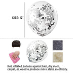 VHUWE Silver Confetti Balloons – 25-Pack 12-Inch Clear Latex with Confetti Inside for Celebrations
