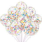 VHUWE Rainbow Confetti Balloons – 25pc, 12in Clear Latex with Confetti Inside