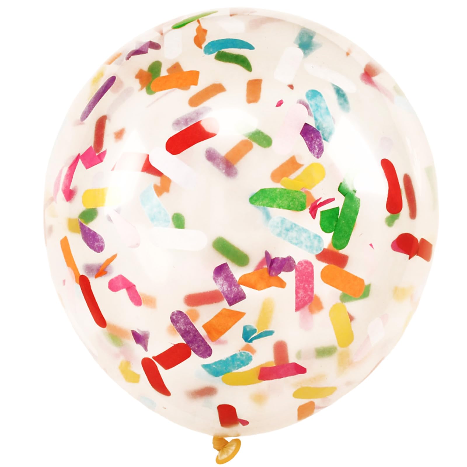 VHUWE 25 Rainbow Confetti Balloons - 12in Clear Latex with Confetti Inside