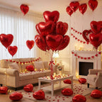 Viaecone 18-Inch Red Heart Balloons – 30-Pack Foil Balloons for Valentine’s Day, Weddings & Parties