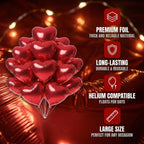 Viaecone 18-Inch Red Heart Balloons – 30-Pack Foil Balloons for Valentine’s Day, Weddings & Parties
