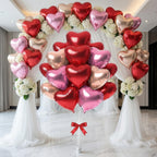 Viaecone 18-Inch Heart Balloons — 50-Pack Red, Pink & Champagne Gold