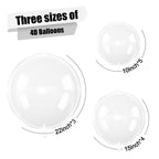 Vibzox 12Pcs Clear 4D Bubble Balloons Set – 22-inch, 15-inch, 10-inch Transparent Balloons for Parties