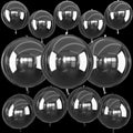 Vibzox 12Pcs Clear 4D Bubble Balloons Set – 22-inch, 15-inch, 10-inch Transparent Balloons for Parties