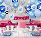 Vibzox Dog Paw Balloons – 30Pcs Blue & White Confetti Latex Balloons for Parties