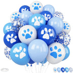 Vibzox Dog Paw Balloons – 30Pcs Blue & White Confetti Latex Balloons for Parties