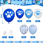 Vibzox Dog Paw Balloons – 30Pcs Blue & White Confetti Latex Balloons for Parties