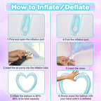 Vibzox Iridescent 40in Heart Balloons | 3-Pack Hollow-Out Foil for Weddings & Celebrations