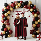 Vibzox Black & Burgundy Balloons 60pcs – Metallic Gold Confetti Latex for Graduation, Birthday, Baby Shower
