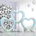 Vibzox Iridescent 40in Heart Balloons | 3-Pack Hollow-Out Foil for Weddings & Celebrations