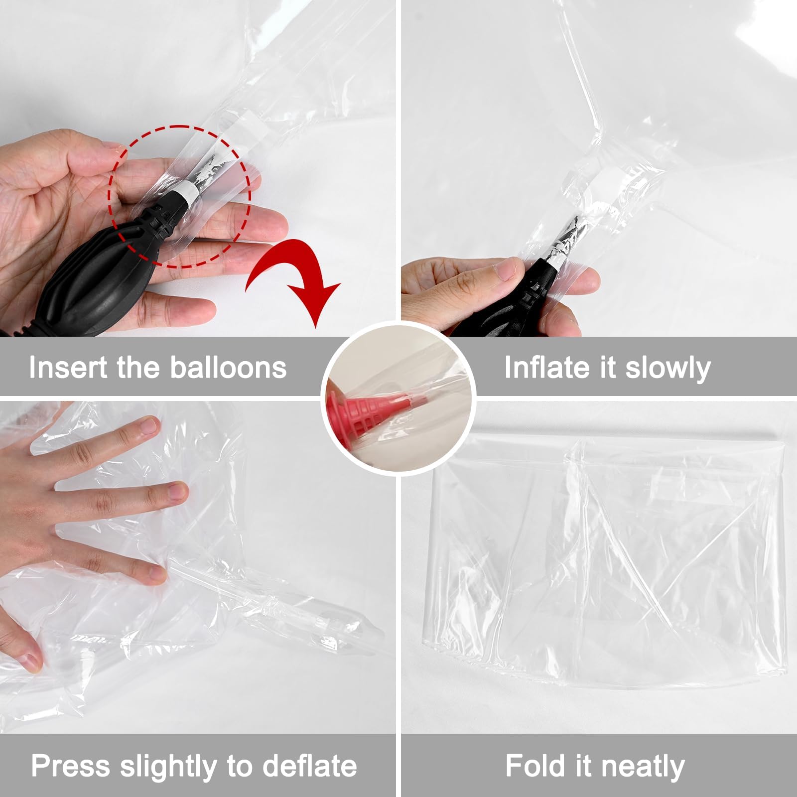 Vibzox 12Pcs Clear 4D Bubble Balloons Set – 22-inch, 15-inch, 10-inch Transparent Balloons for Parties