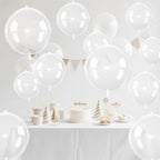 Vibzox 12Pcs Clear 4D Bubble Balloons Set – 22-inch, 15-inch, 10-inch Transparent Balloons for Parties