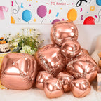 Vibzox 12Pcs Rose Gold Round Foil Balloons — 22in, 15in, 10in 4D Helium Set