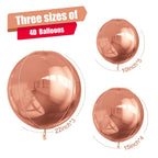 Vibzox 12Pcs Rose Gold Round Foil Balloons — 22in, 15in, 10in 4D Helium Set