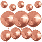 Vibzox 12Pcs Rose Gold Round Foil Balloons — 22in, 15in, 10in 4D Helium Set