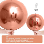 Vibzox 12Pcs Rose Gold Round Foil Balloons — 22in, 15in, 10in 4D Helium Set