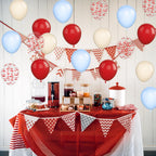 Vibzox Cherry Print Balloons – 30 Pcs, 12-Inch Clear Red & Blue Party Balloons