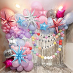 Vibzox 14pcs Pink Blue Silver Star Foil Balloons – 22in Explosion Stars + 10in Star Balloons for Birthday & Party Decor